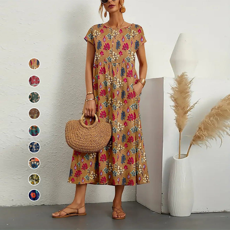 Robe d'été ample imprimée pour dames