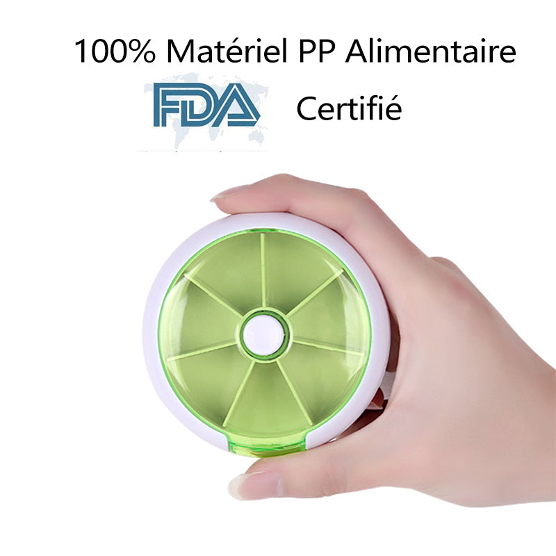 Pilulier Rond Portable Hebdomadaire