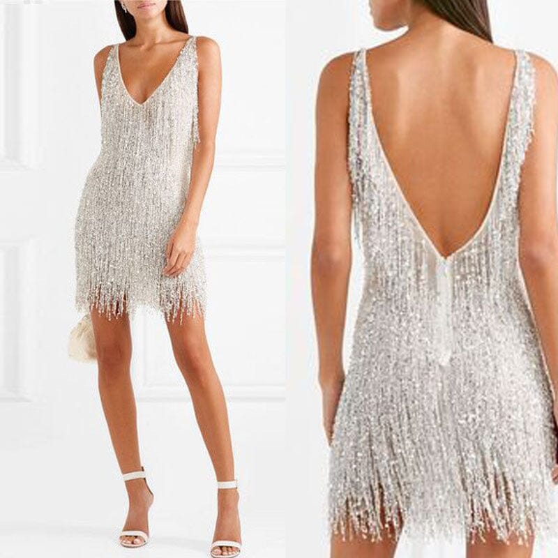 Robe sexy de style princesse Ă  col en V
