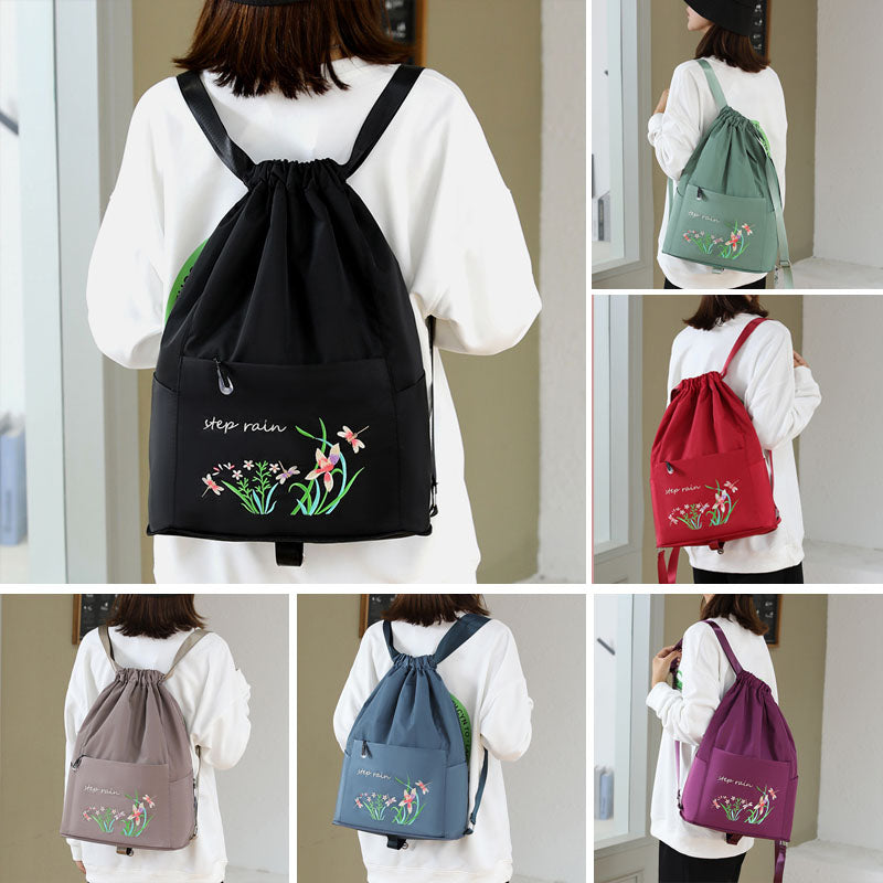 Sac à dos brodé avec cordon de serrage