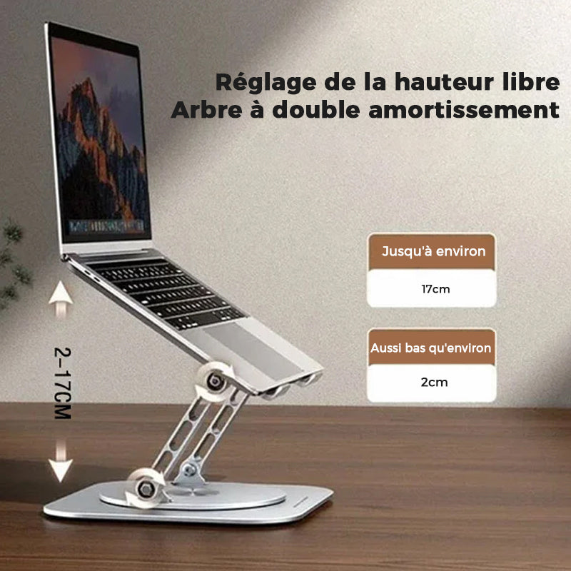 Support rotatif pour ordinateur portable en alliage d'aluminium