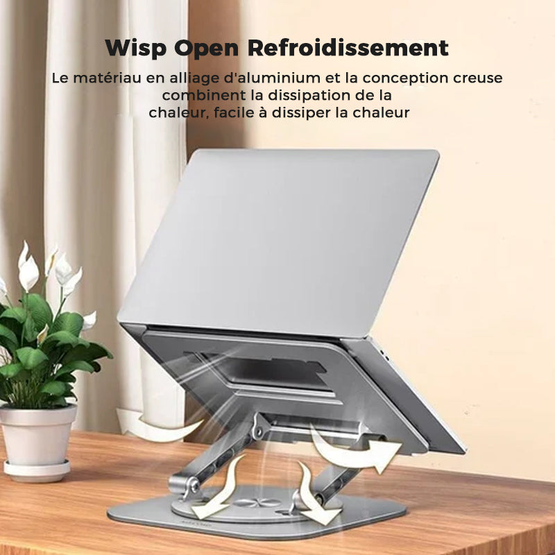 Support rotatif pour ordinateur portable en alliage d'aluminium