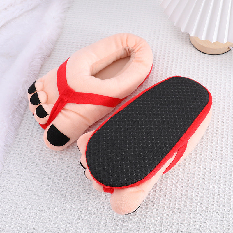 Pantoufles fantaisie en peluche amusantes.