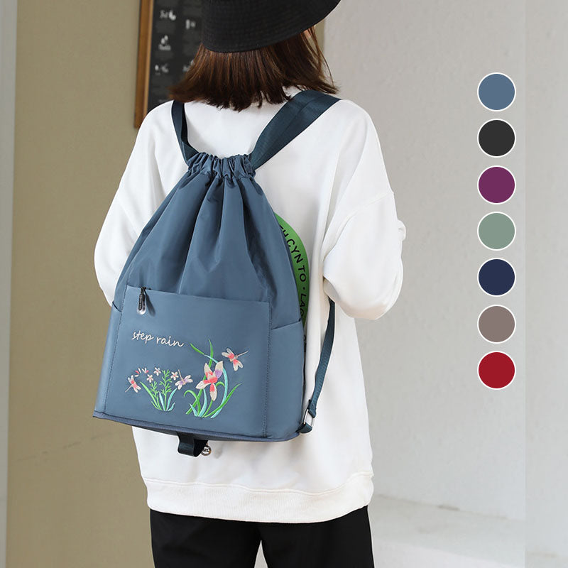 Sac à dos brodé avec cordon de serrage