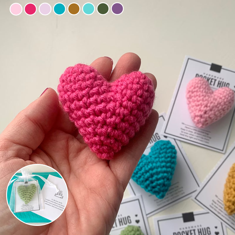 Pocket Hug Coeur au crochet Petit cadeau