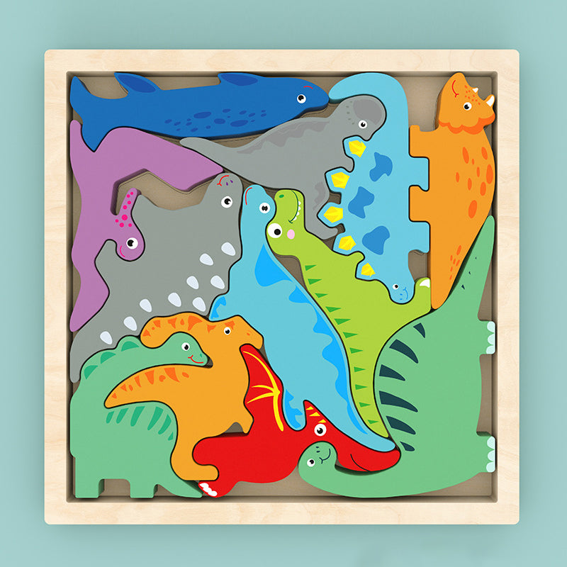 Puzzle en bois avec blocs d'animaux