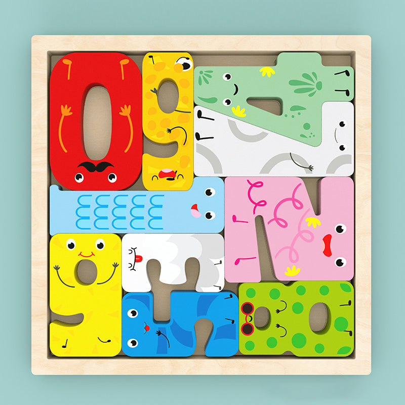 Puzzle en bois avec blocs d'animaux