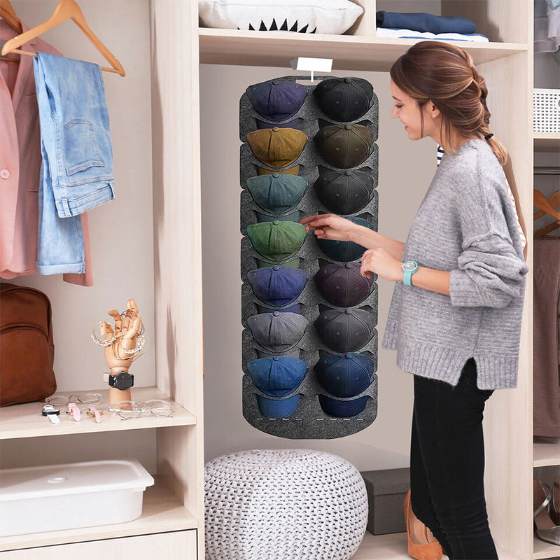 Hangende hoedenorganizer met meerdere zakken