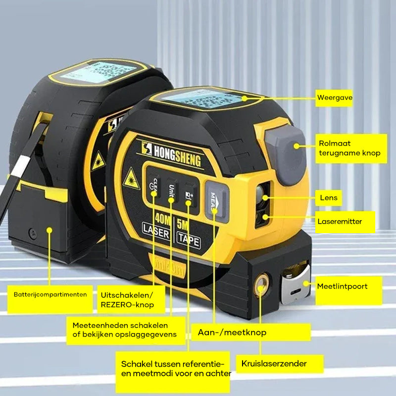 3-in-1 infrarood lasertape meten