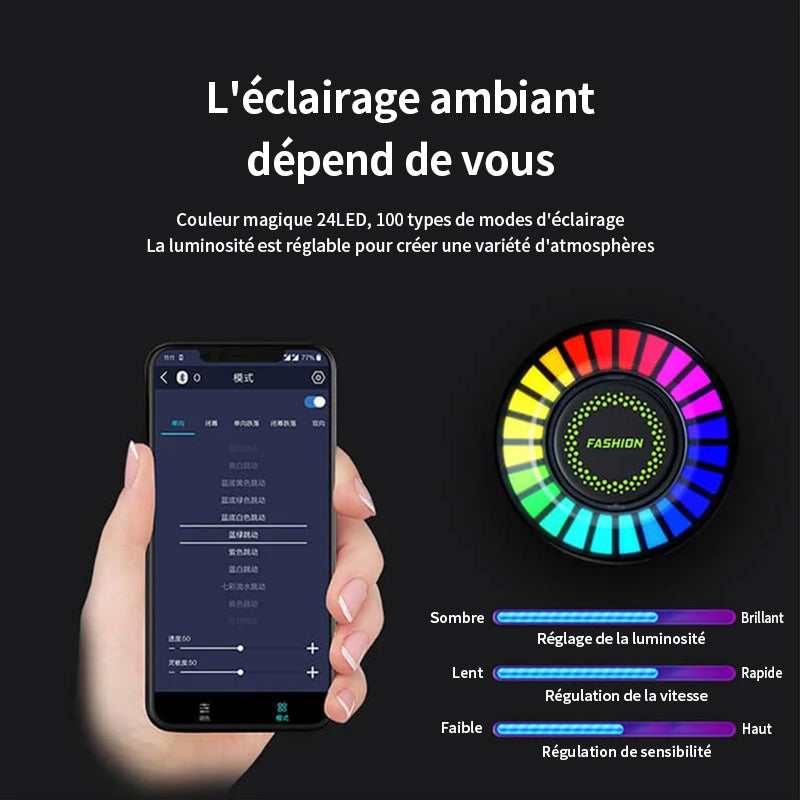 Lumière de parfum de contrôle du son RVB
