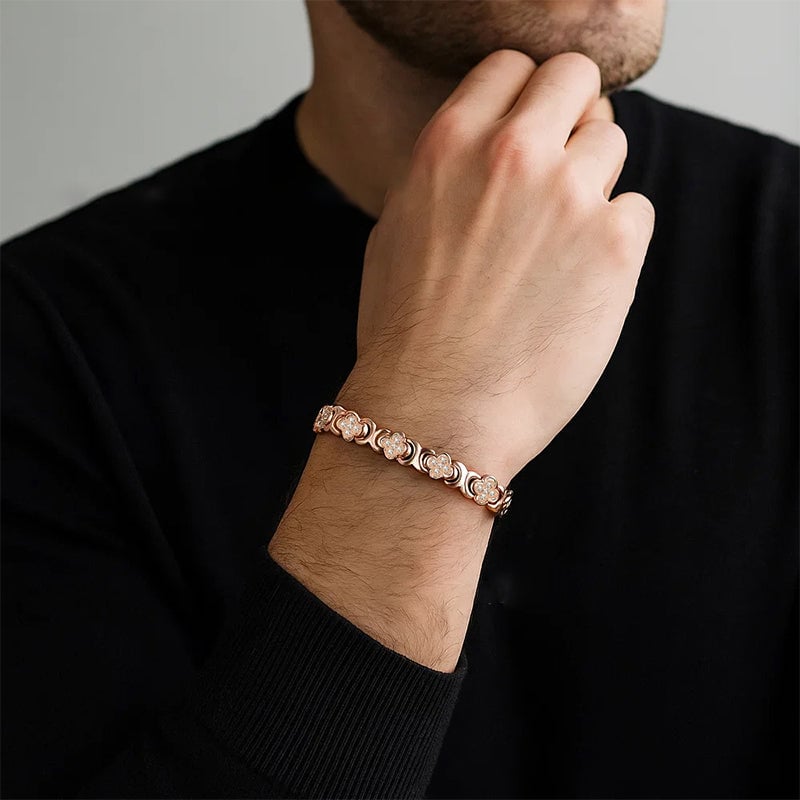 Bloem koperen armband