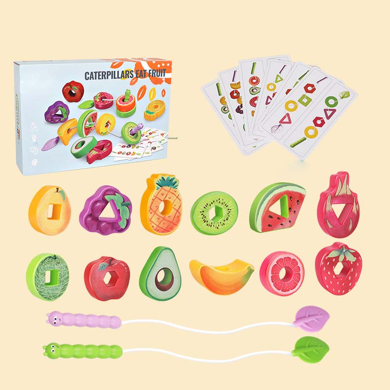 Jeu d'enfilage de fruits