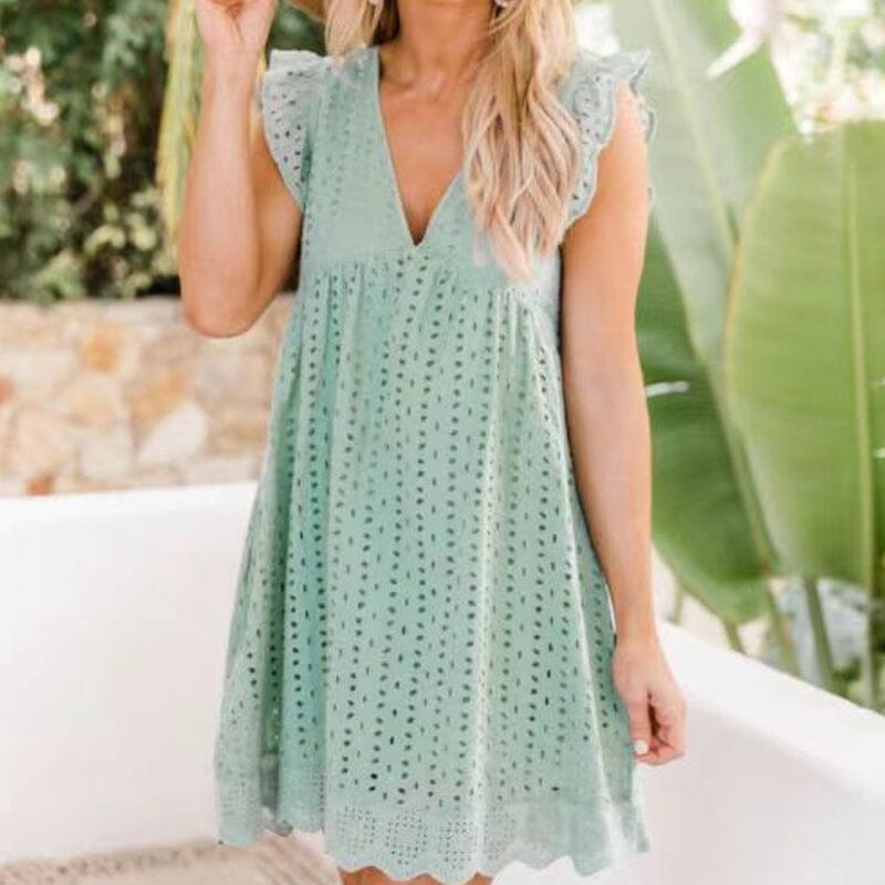 Jolie robe de plage à encolure en V