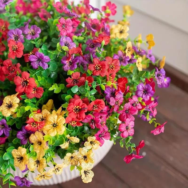Kunstmatige bloem (12pcs/set), UV-bestendige kleurrijke nepbloem