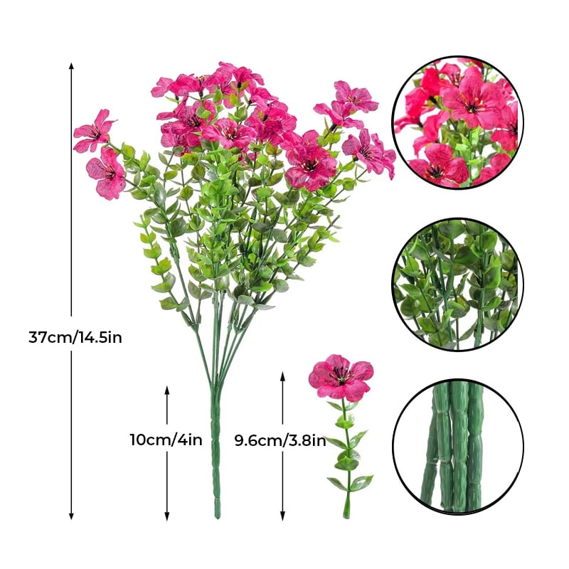 Kunstmatige bloem (12pcs/set), UV-bestendige kleurrijke nepbloem