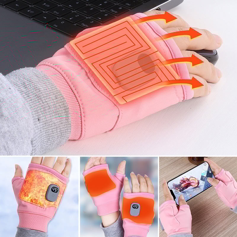Gants chauffants sans doigts rechargeables par USB