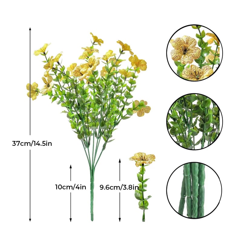 Kunstmatige bloem (12pcs/set), UV-bestendige kleurrijke nepbloem