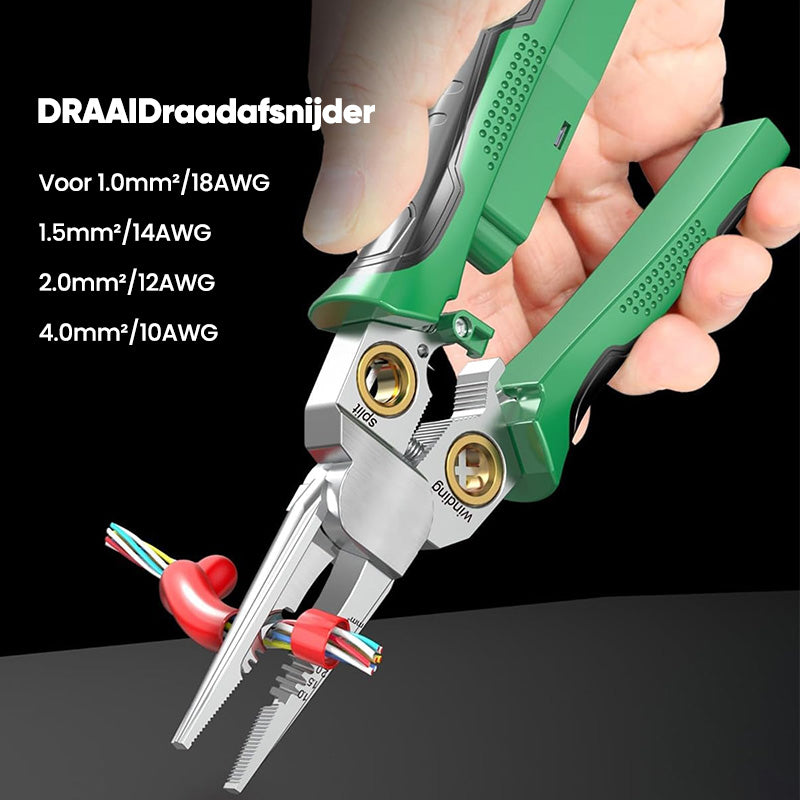 8-in-1 robuuste draadstriptang met spanningstest