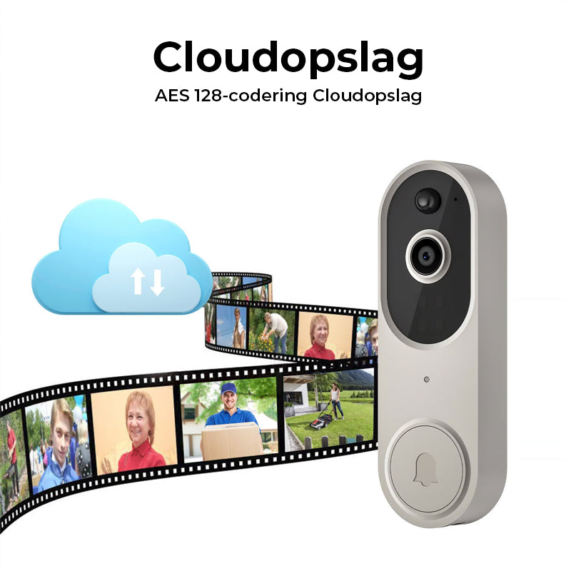 Draadloze slimme deurbelcamera – Buitenbewaking met HD-nachtzicht
