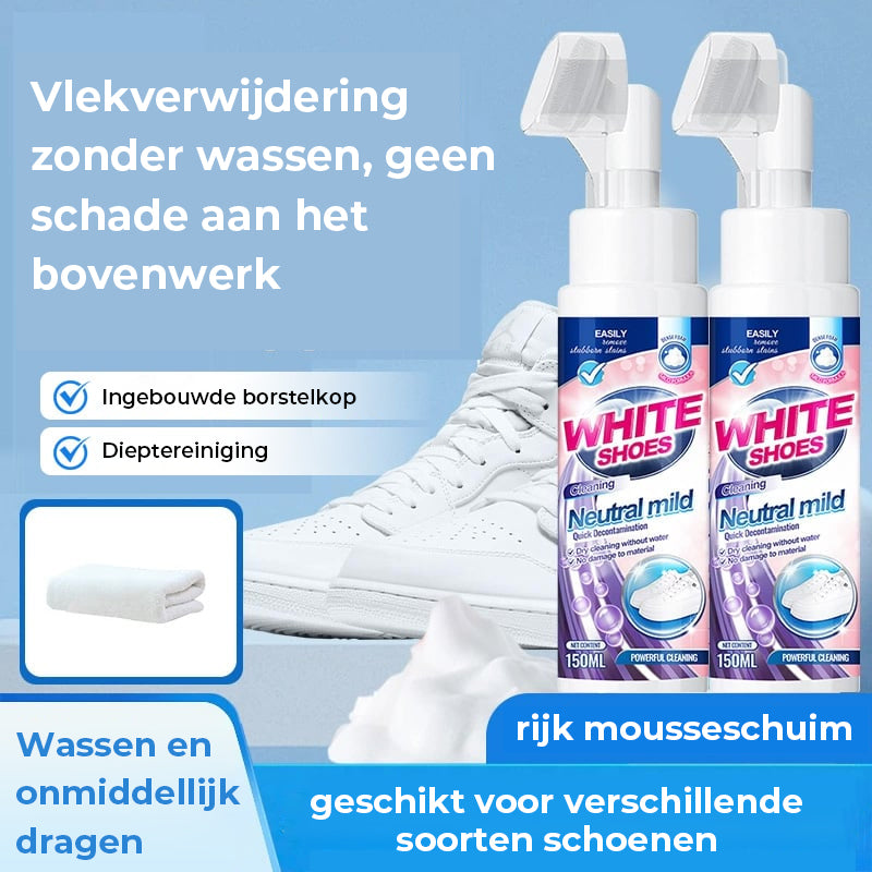 🤍 Schuim No-Rinse Cleaner — Laat schoenen direct stralend & wit worden