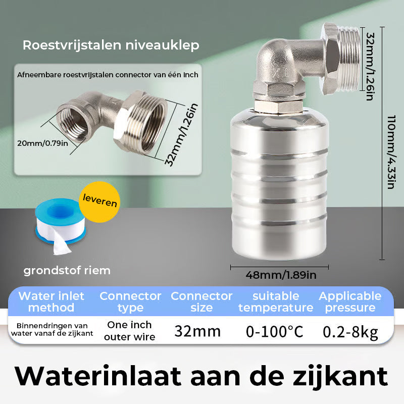 304 roestvrij staal volledig automatische mini drijvende kogelkraan