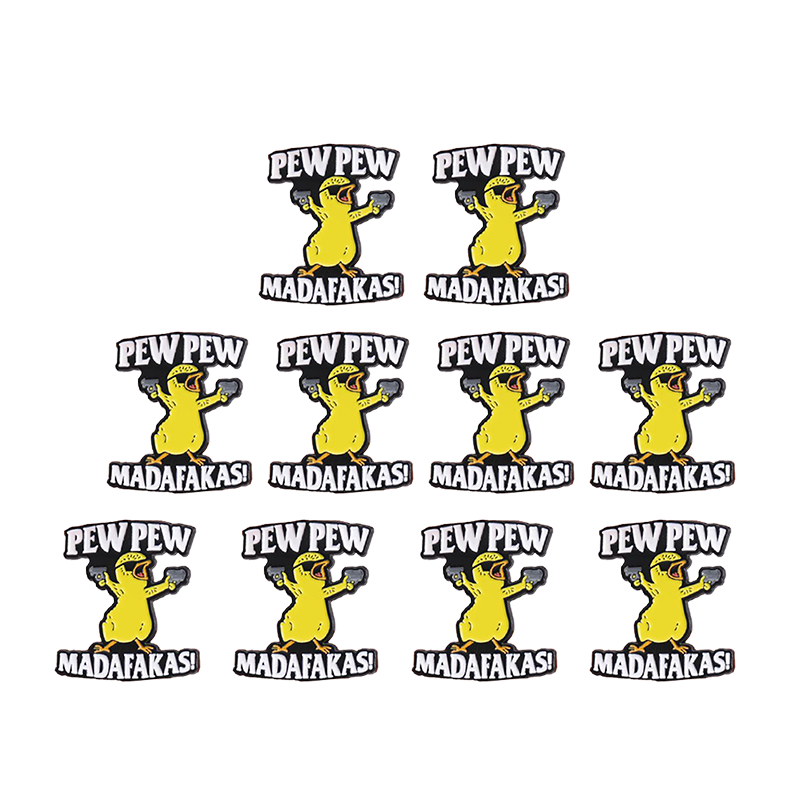Letter & cartoon eend ontwerp broche