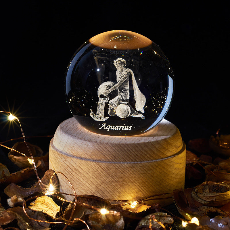 Veilleuse boule de cristal rougeoyante