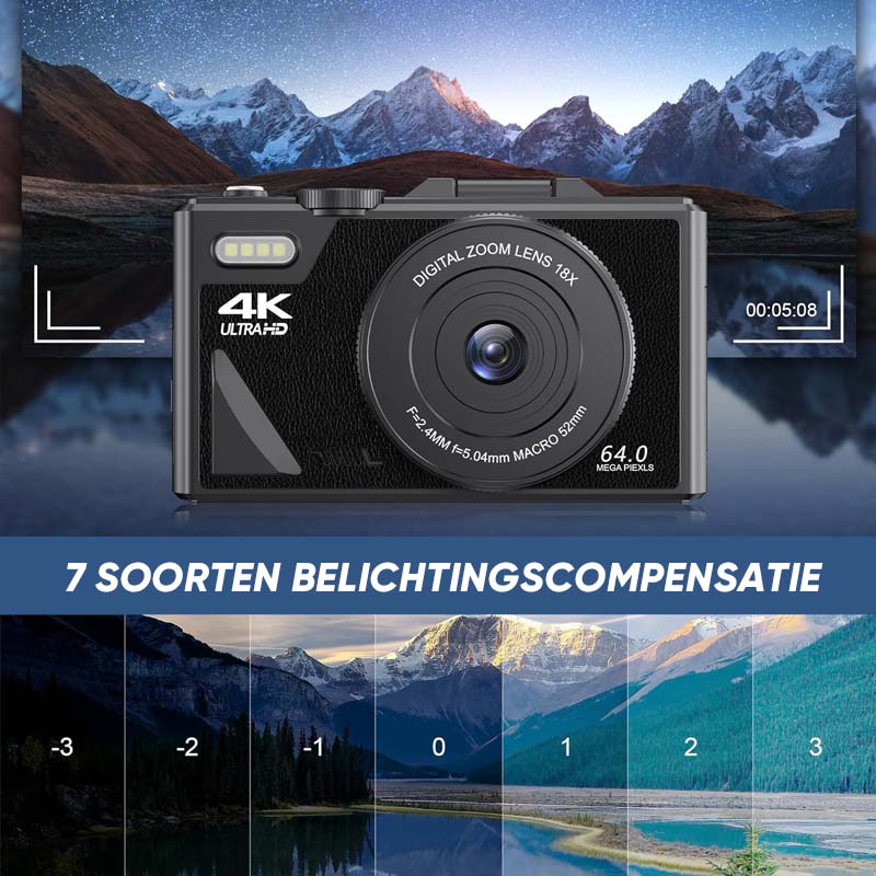 Digitale flip-screencamera met 64 miljoen pixels en hoge definitie