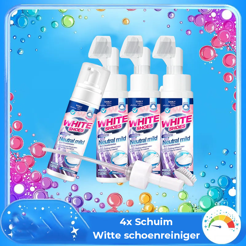 🤍 Schuim No-Rinse Cleaner — Laat schoenen direct stralend & wit worden