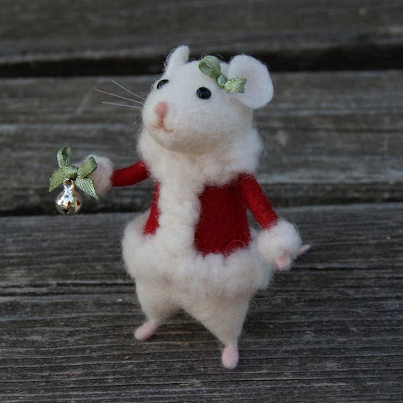 Ornement souris en feutre