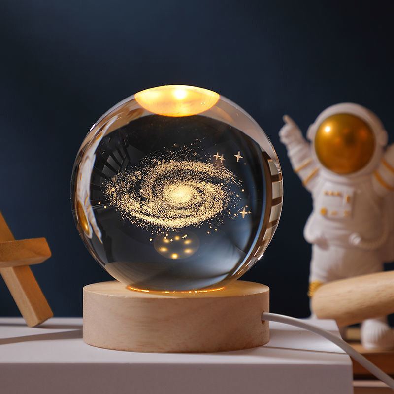 Veilleuse boule de cristal rougeoyante
