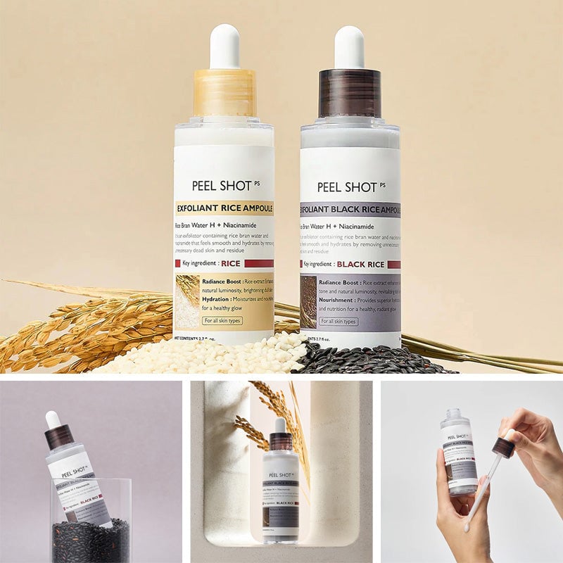 Zachte exfoliërende ampul – zwarte rijst