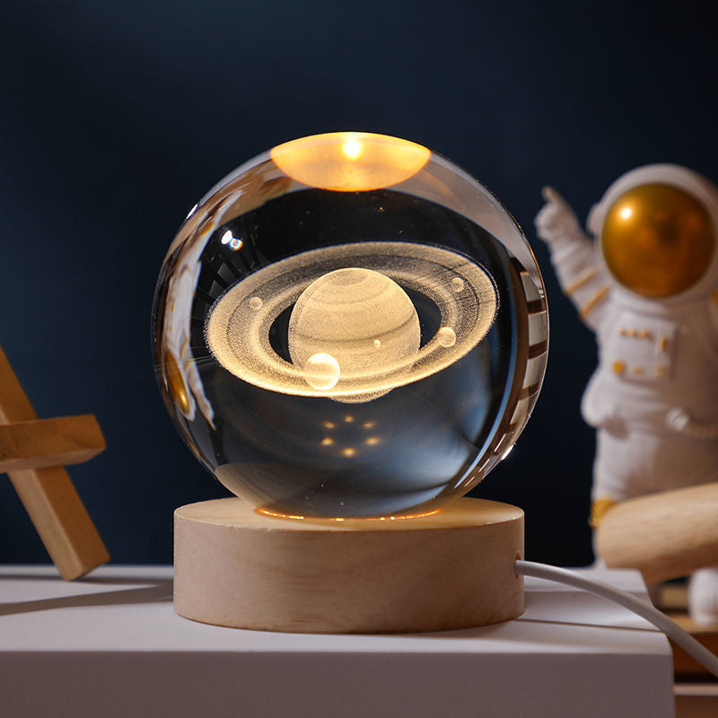 Veilleuse boule de cristal rougeoyante