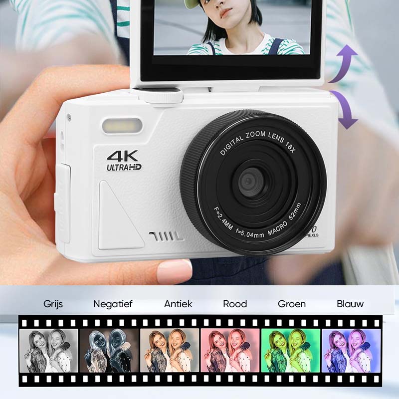 Digitale flip-screencamera met 64 miljoen pixels en hoge definitie