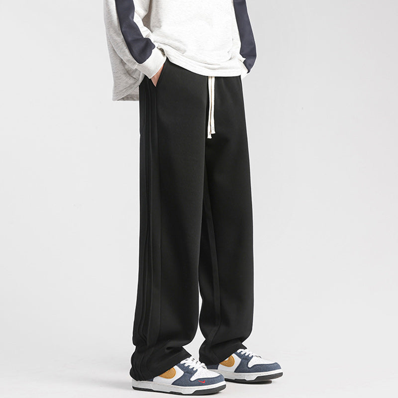 Pantalon de survêtement solide à taille coulissante pour hommes