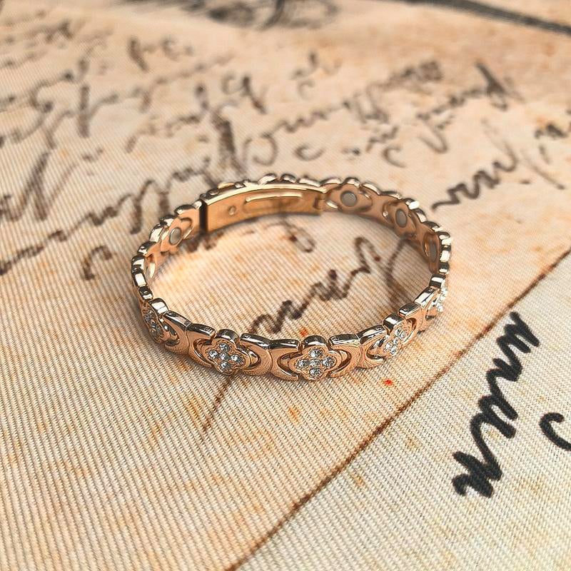 Bloem koperen armband