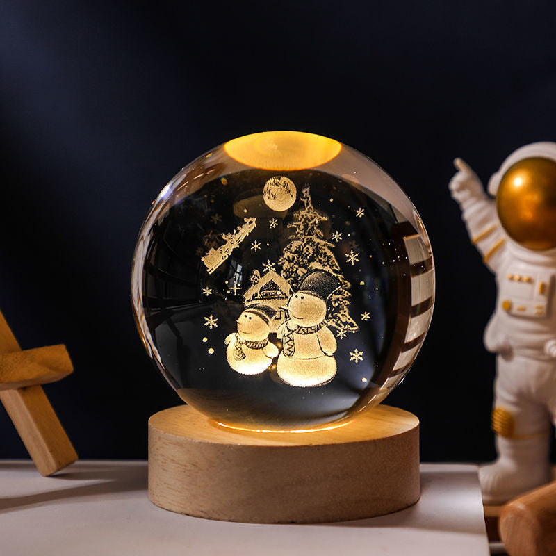 Veilleuse boule de cristal rougeoyante