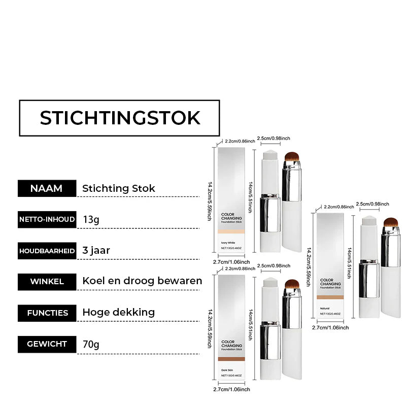 2-in-1 kleurveranderende foundation stick