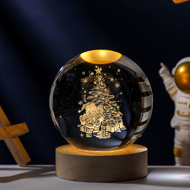 Veilleuse boule de cristal rougeoyante