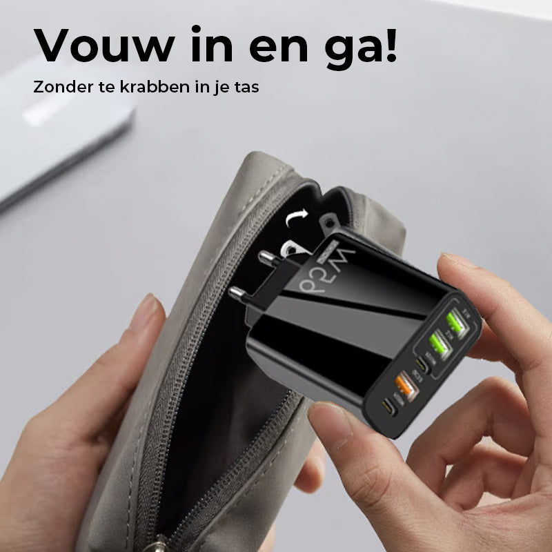 Snelle oplader voor meerdere poorten 65 W - EU-norm
