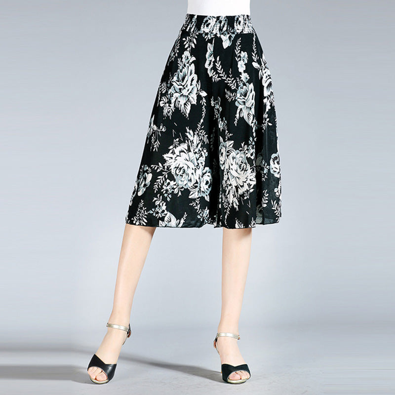 Jupe-culotte large style vintage pour femmes
