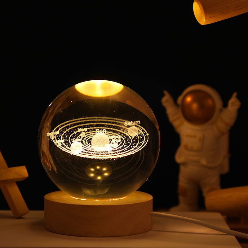Veilleuse boule de cristal rougeoyante
