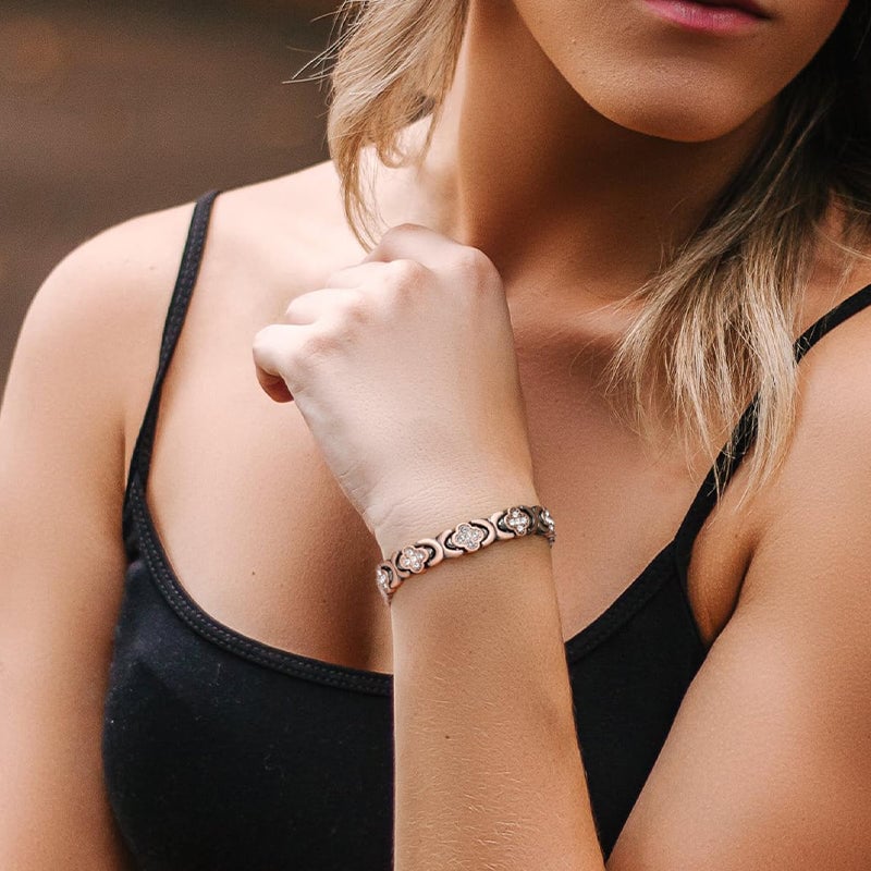 Bloem koperen armband