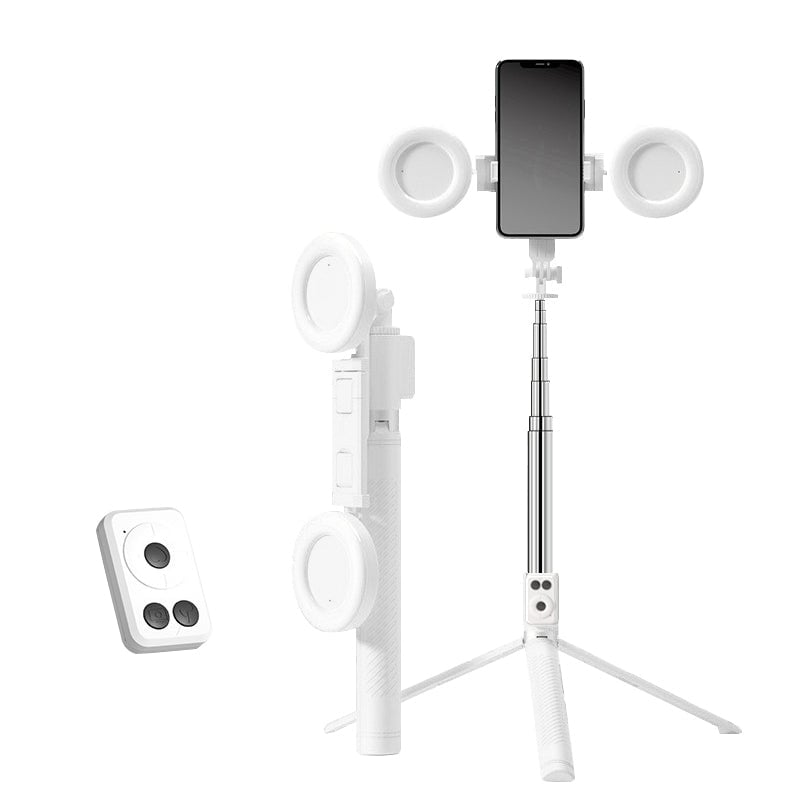 Nouveau bâton de selfie 6 en 1 avec lumière d'appoint