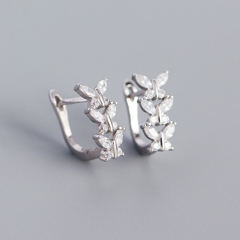 Boucles d'Oreilles Classiques en Cristal Blanc