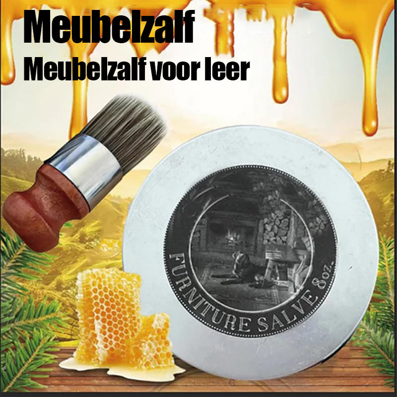 Meubelpoetsmiddel en borstel
