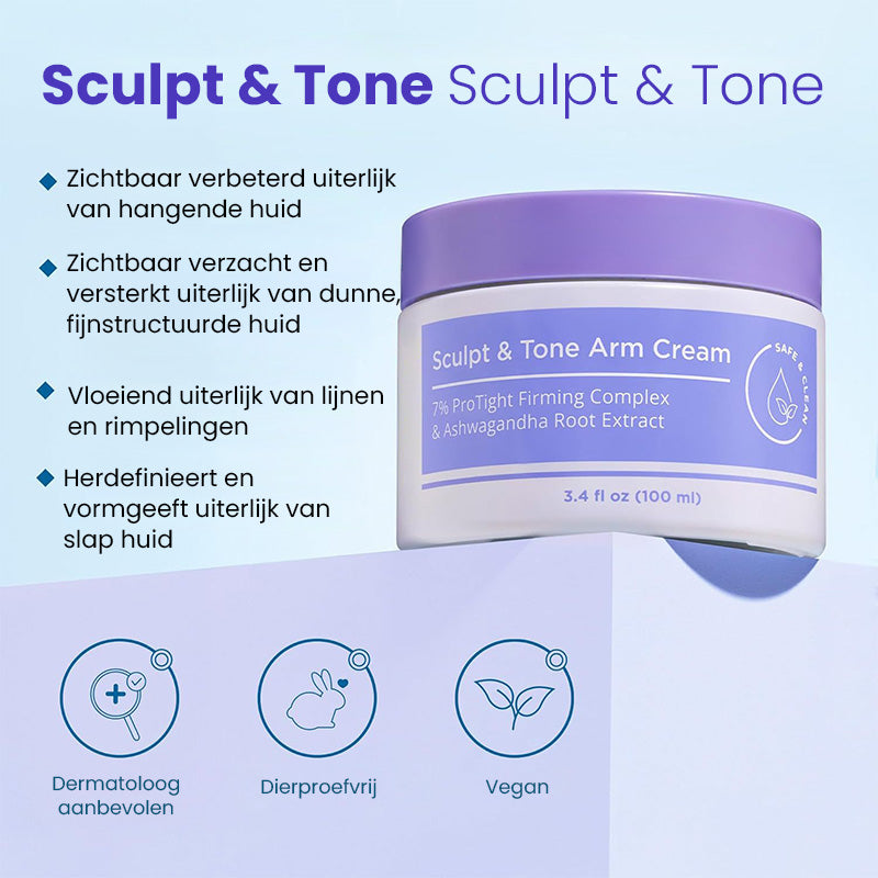 Armcrème voor vormgeving en toning