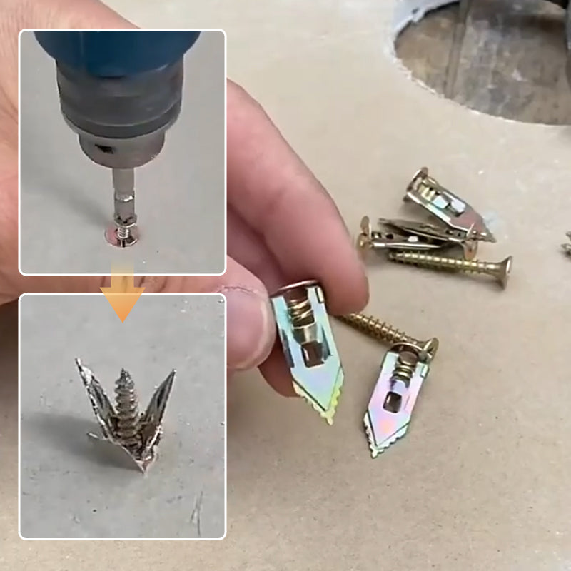 Gipsplaat Expansieankers + Hoge Sterkte Zinken Schroeven Kit (Verpakking van 100)