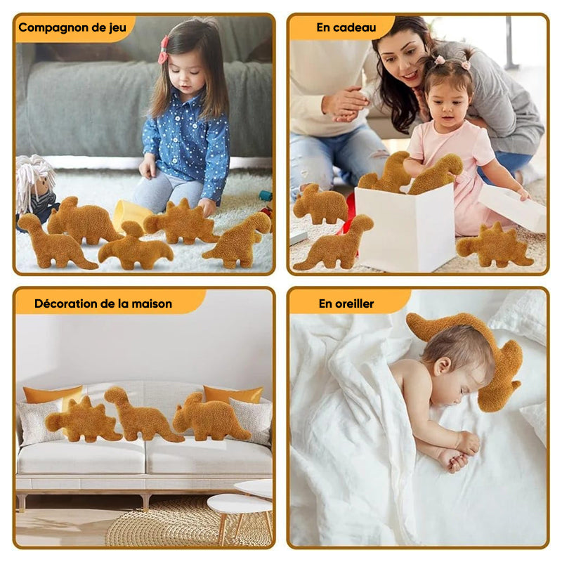Coussin en peluche dinosaure