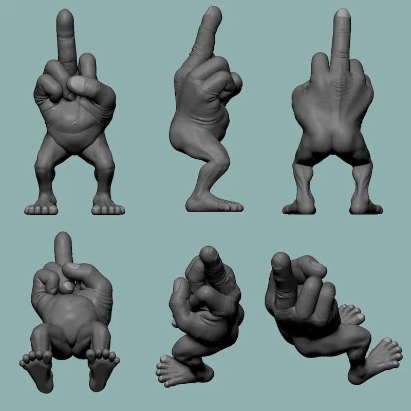 Middelvingerfiguur Met Benen